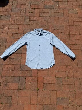 Theory Light Blue Men's Long-Sleeve Dress Shirt